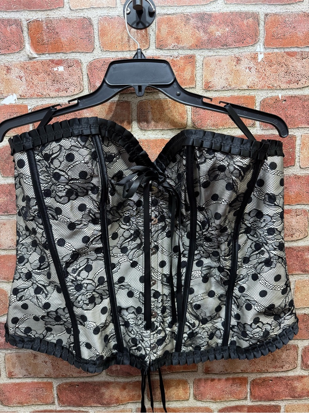 Black Lacy Overlay Corset bustier Top